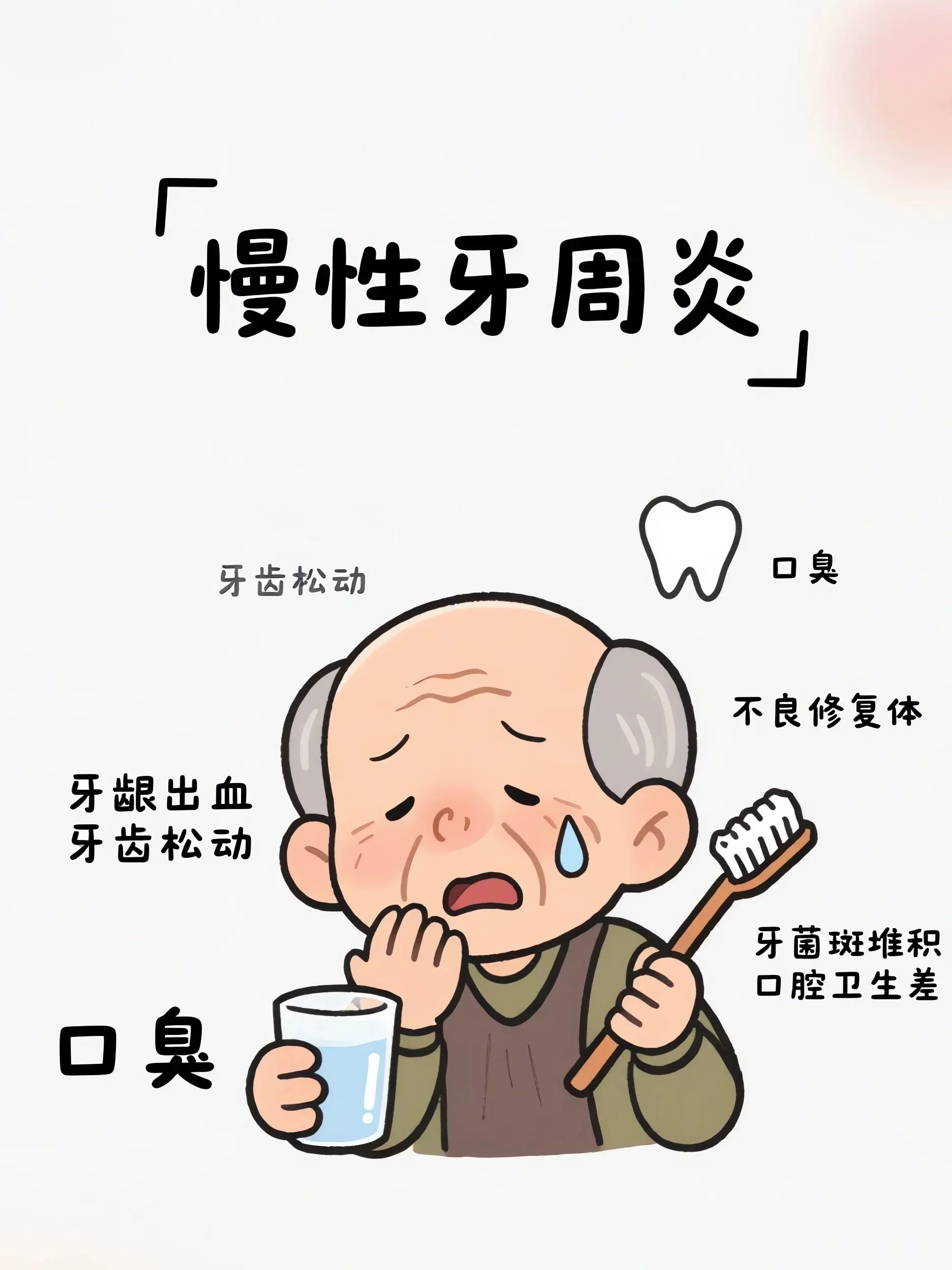 慢性牙周炎：牙齒的