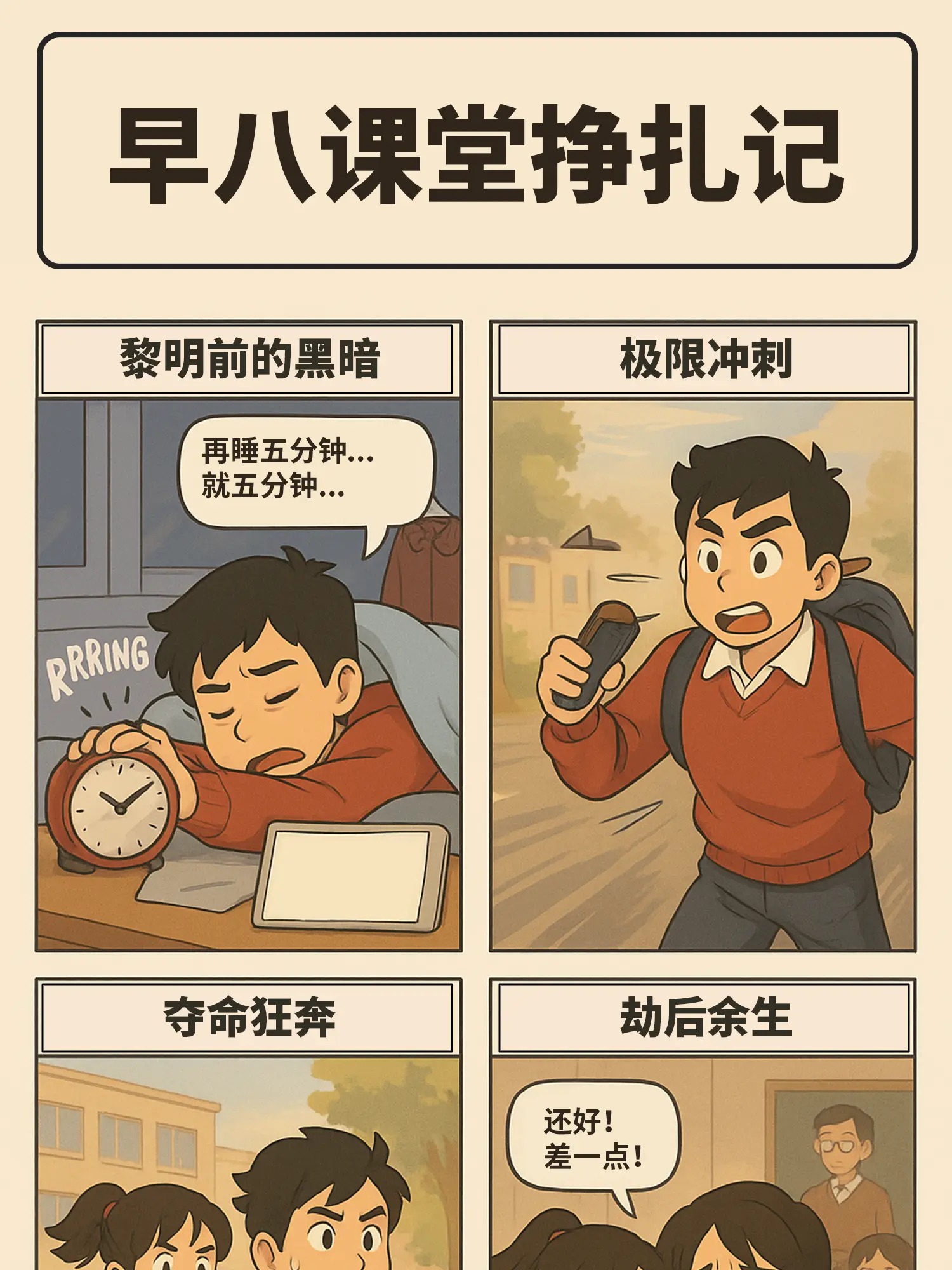 學生黨的早八日常漫畫封面图片