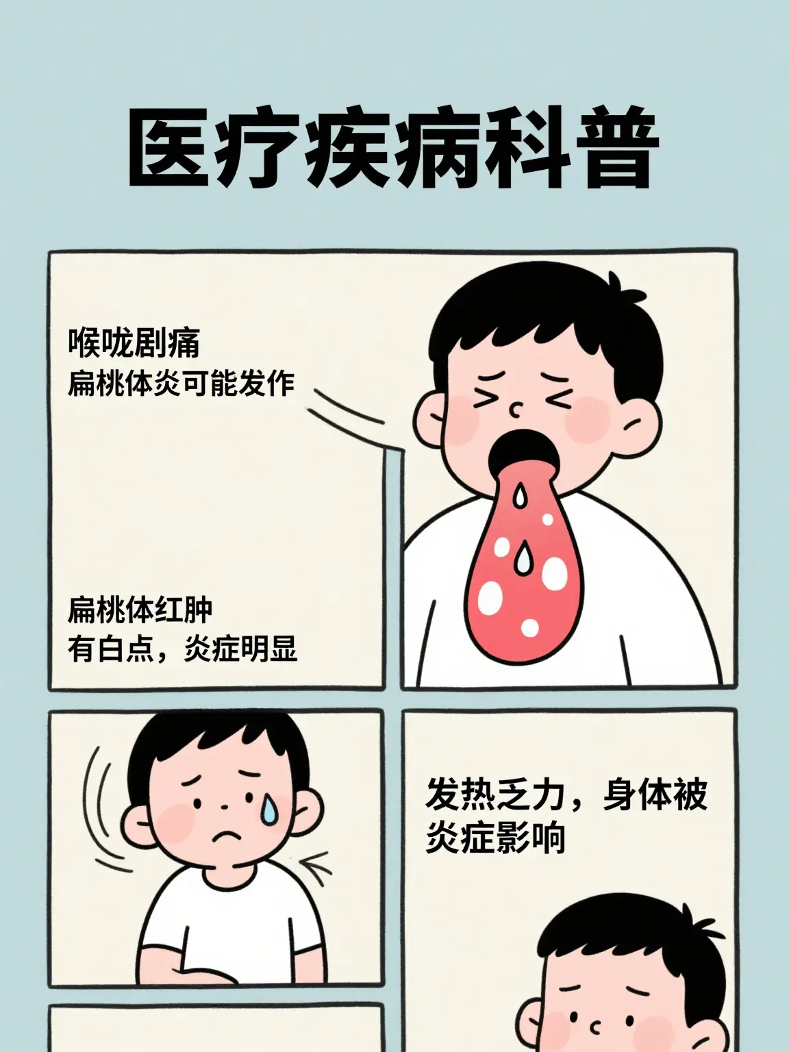 “言多必失”？小心扁桃體的“炎”重抗議！漫畫封面图片
