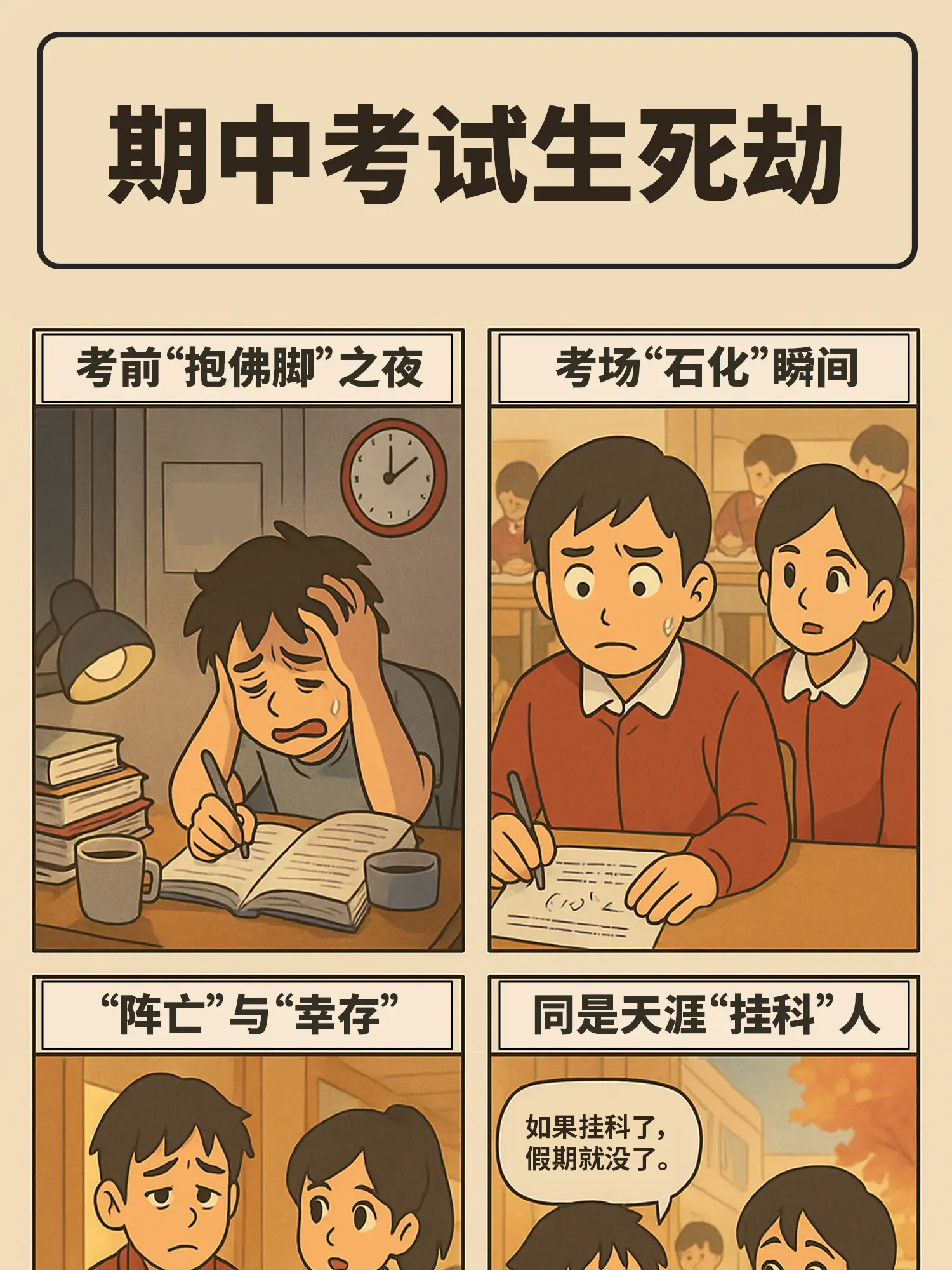 期中考試瞬間漫畫封面图片