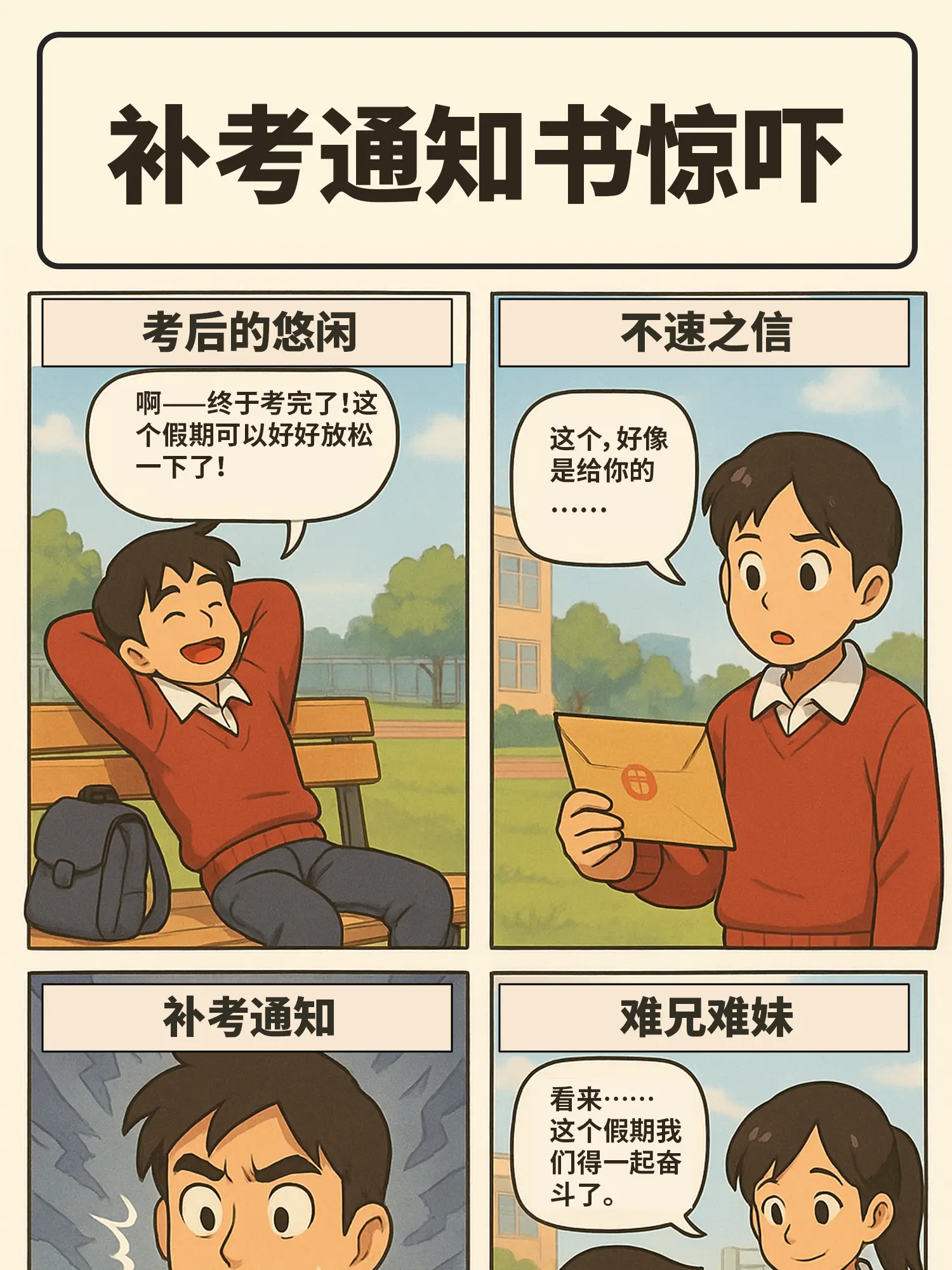 補考通知書漫畫封面图片