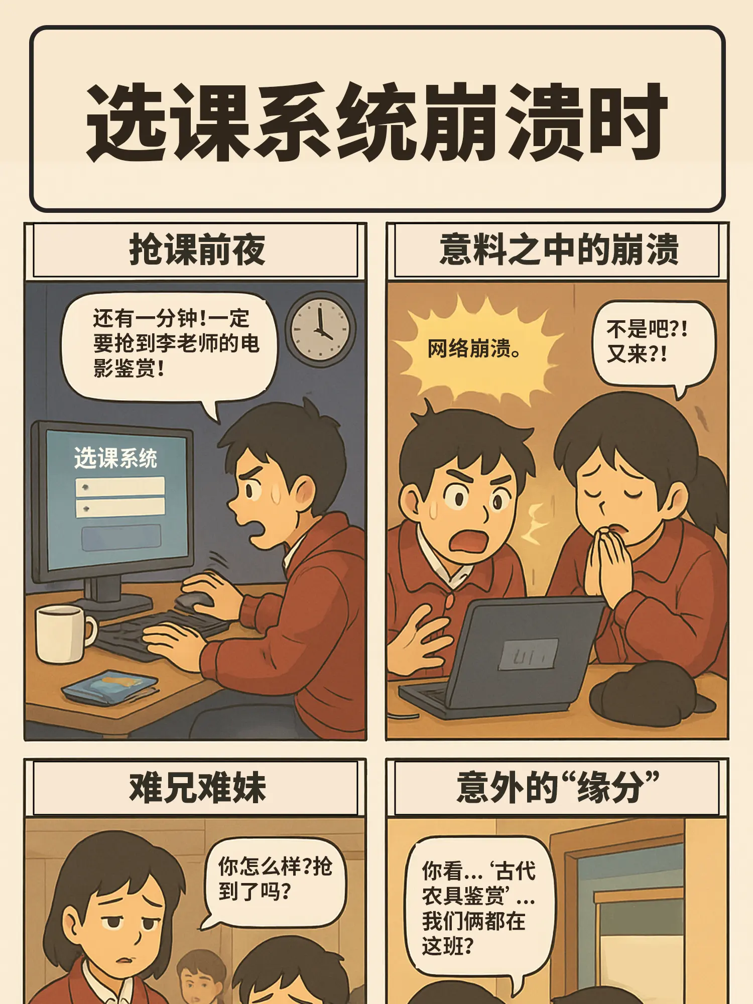 選課系統崩潰時漫畫封面图片