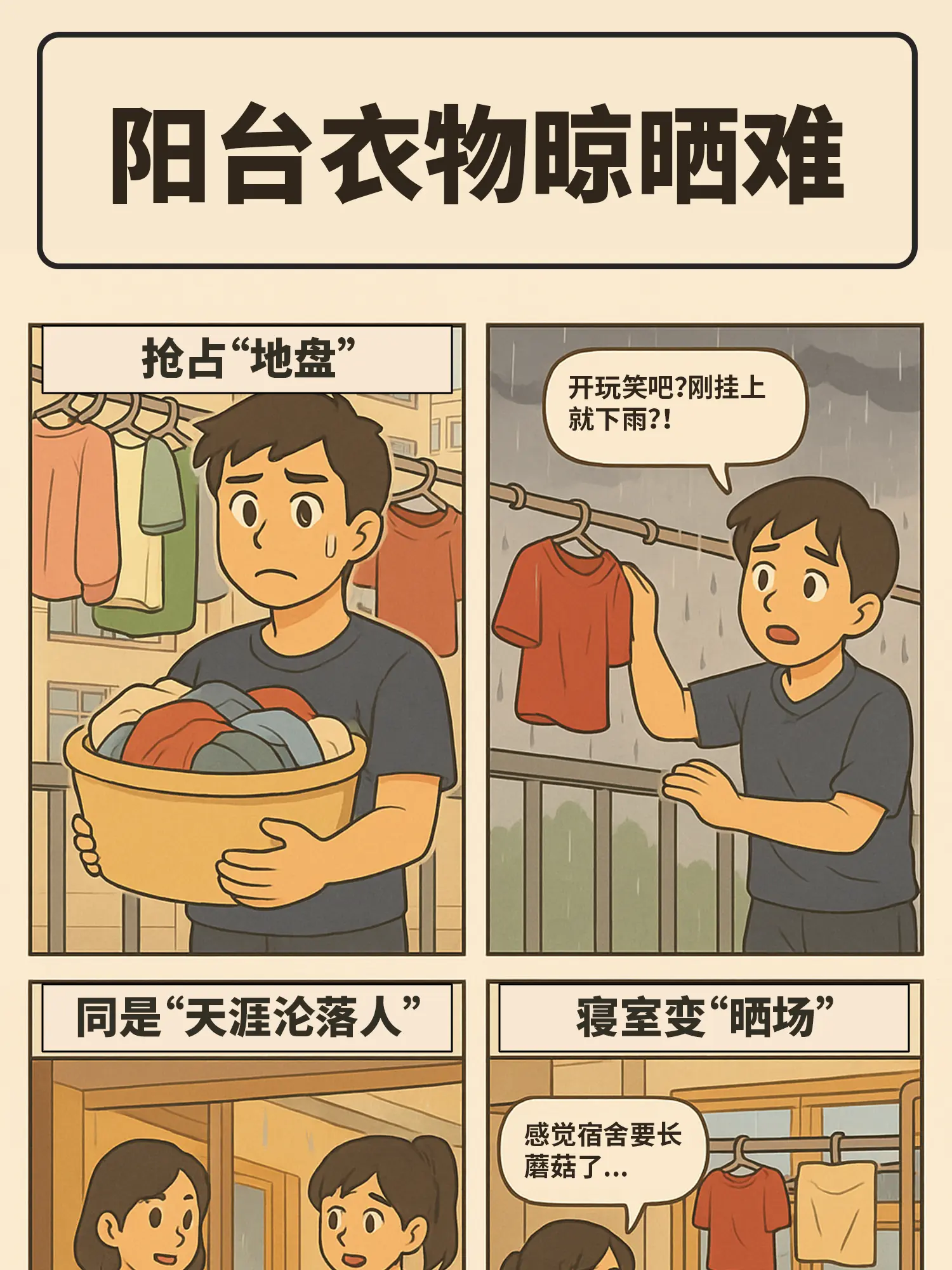 校園晾衣服漫畫封面图片