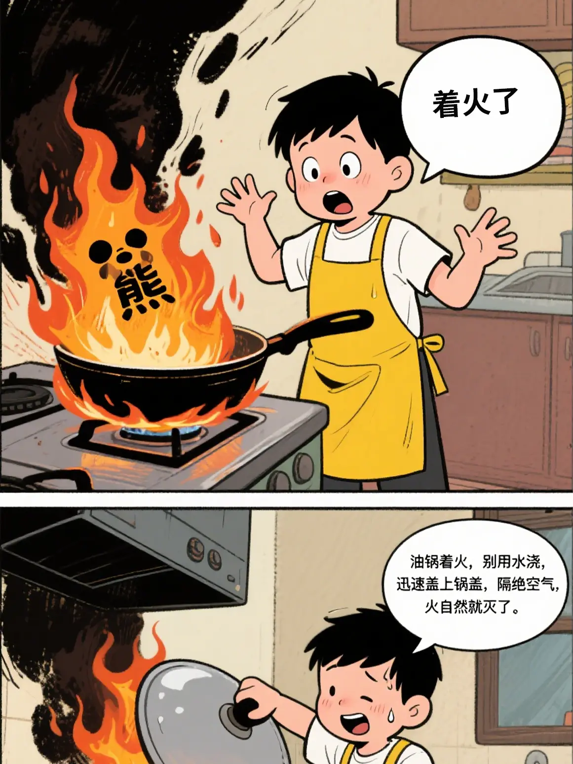 廚房滅火知識漫畫封面图片